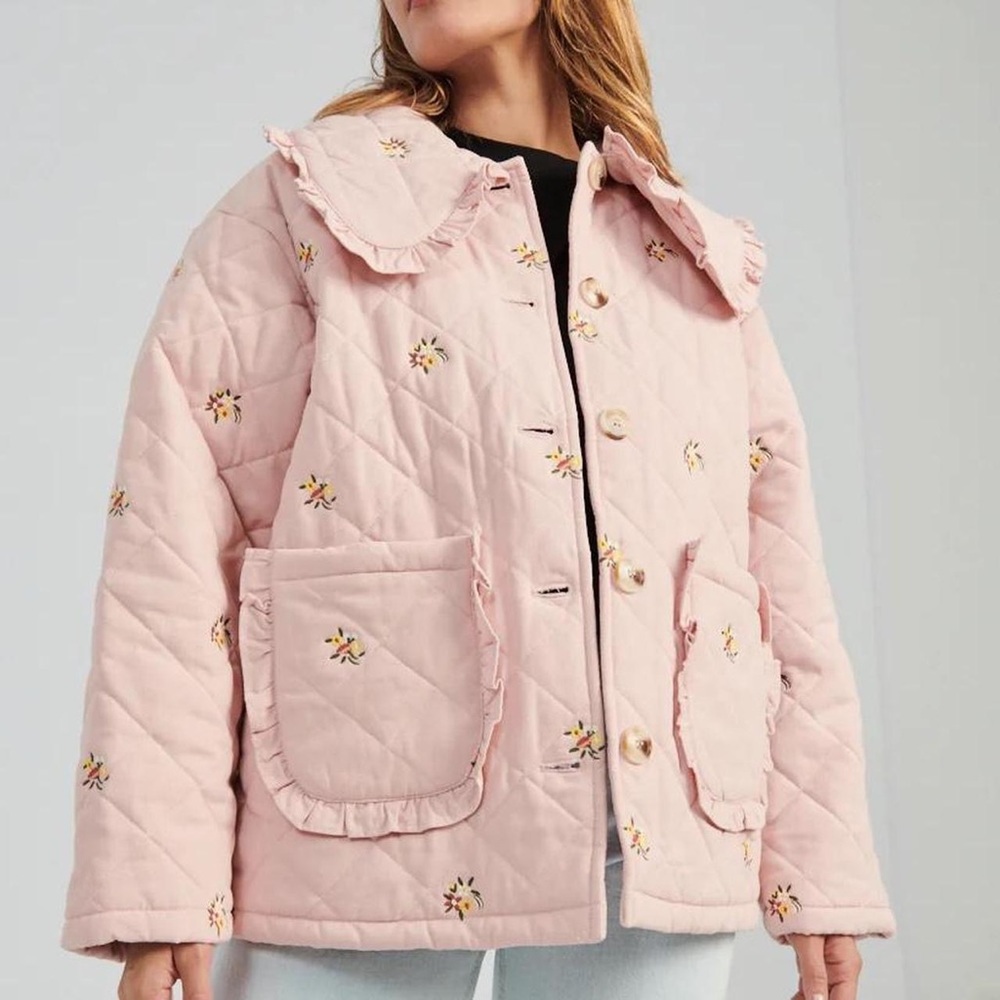 MEADOWS Quilted Pink Coat. NWT